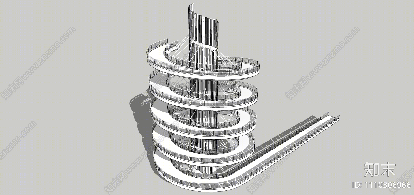 现代塔楼SU模型下载【ID:1110306966】