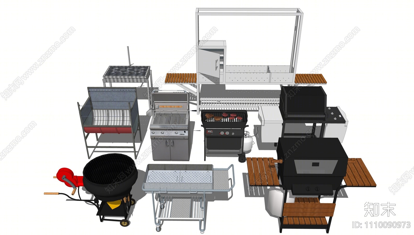 现代烧烤架SU模型下载【ID:1110090973】