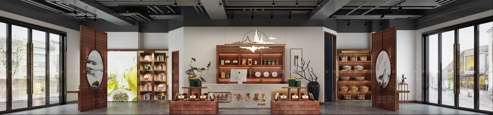 新中式茅台特产店3D模型下载【ID:1110099951】