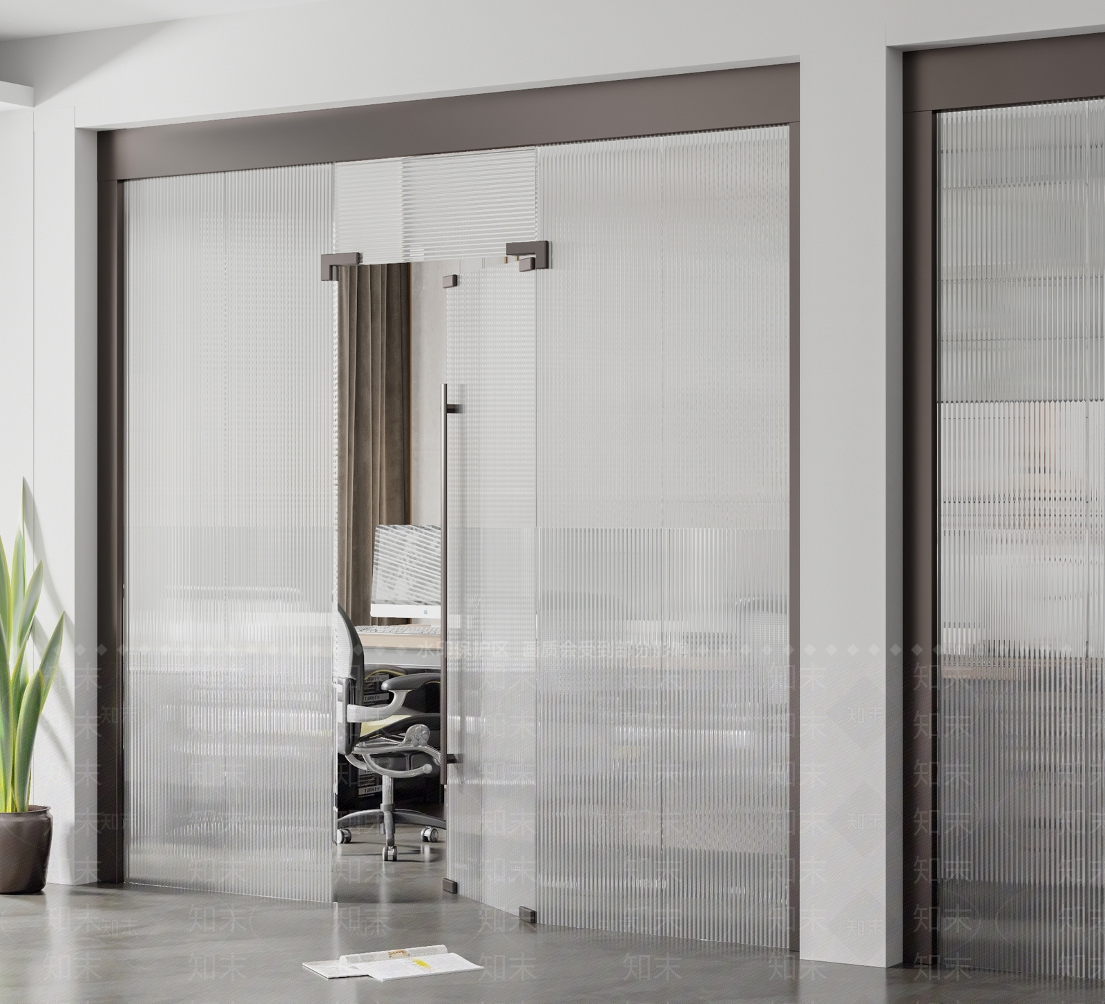 现代办公室单玻璃单开门3D模型下载【ID:1110102221】