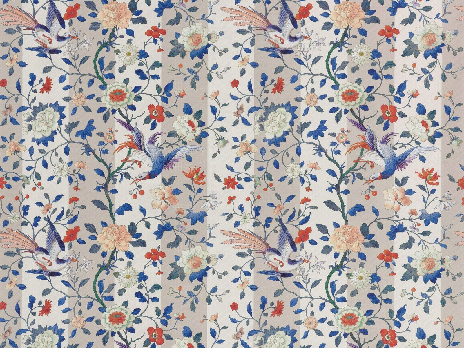 欧式粉色花鸟壁纸贴图下载【ID:1110116035】