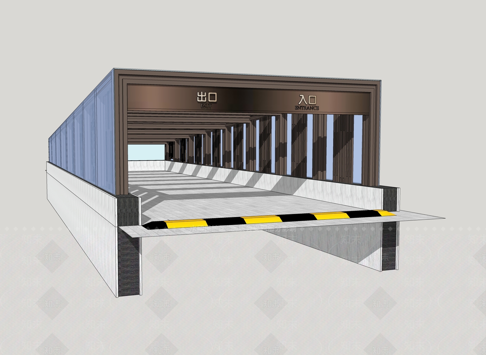 现代地库大门SU模型下载【ID:1110121154】