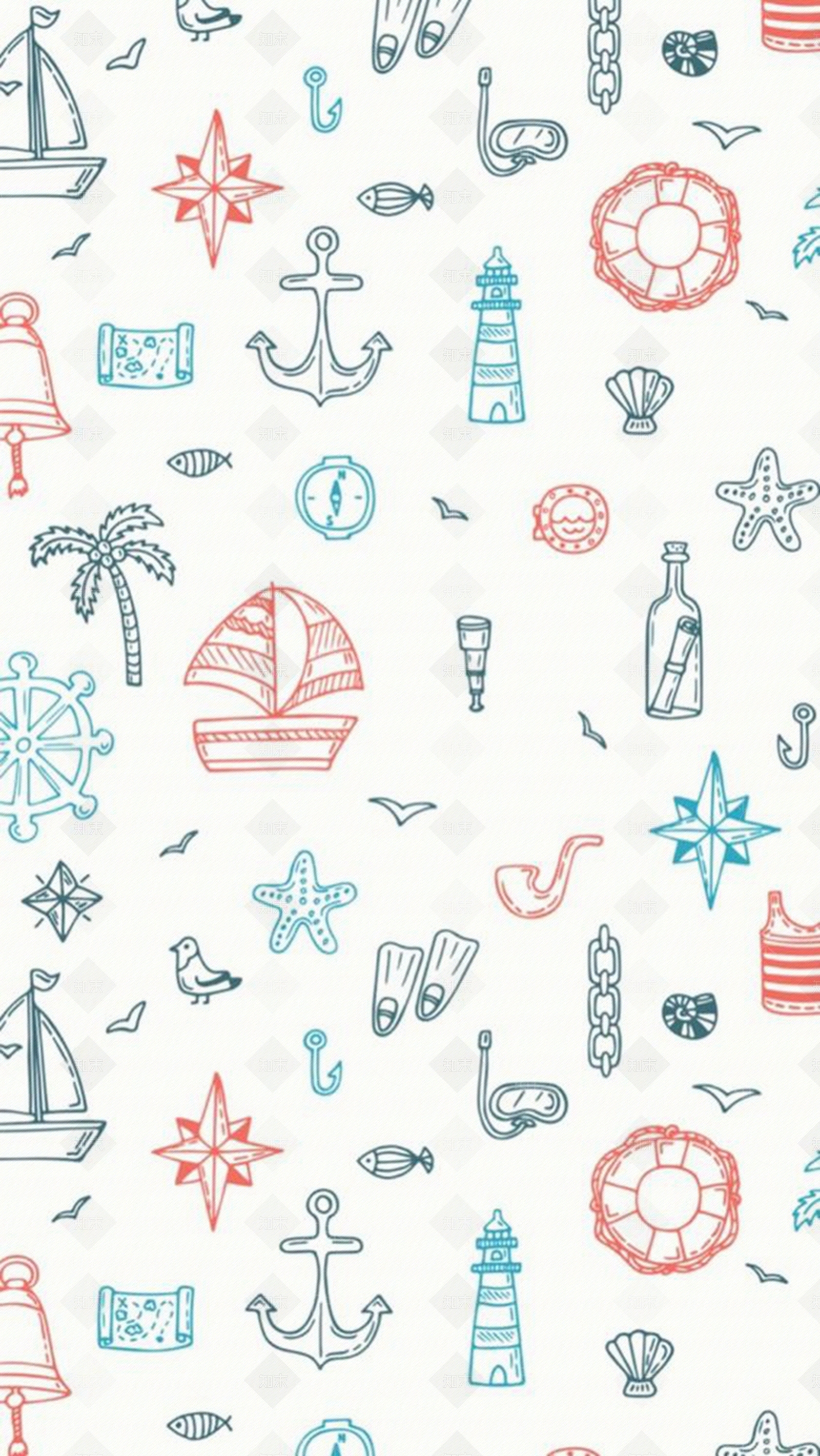 儿童房海洋主题壁纸贴图下载【ID:1110130706】