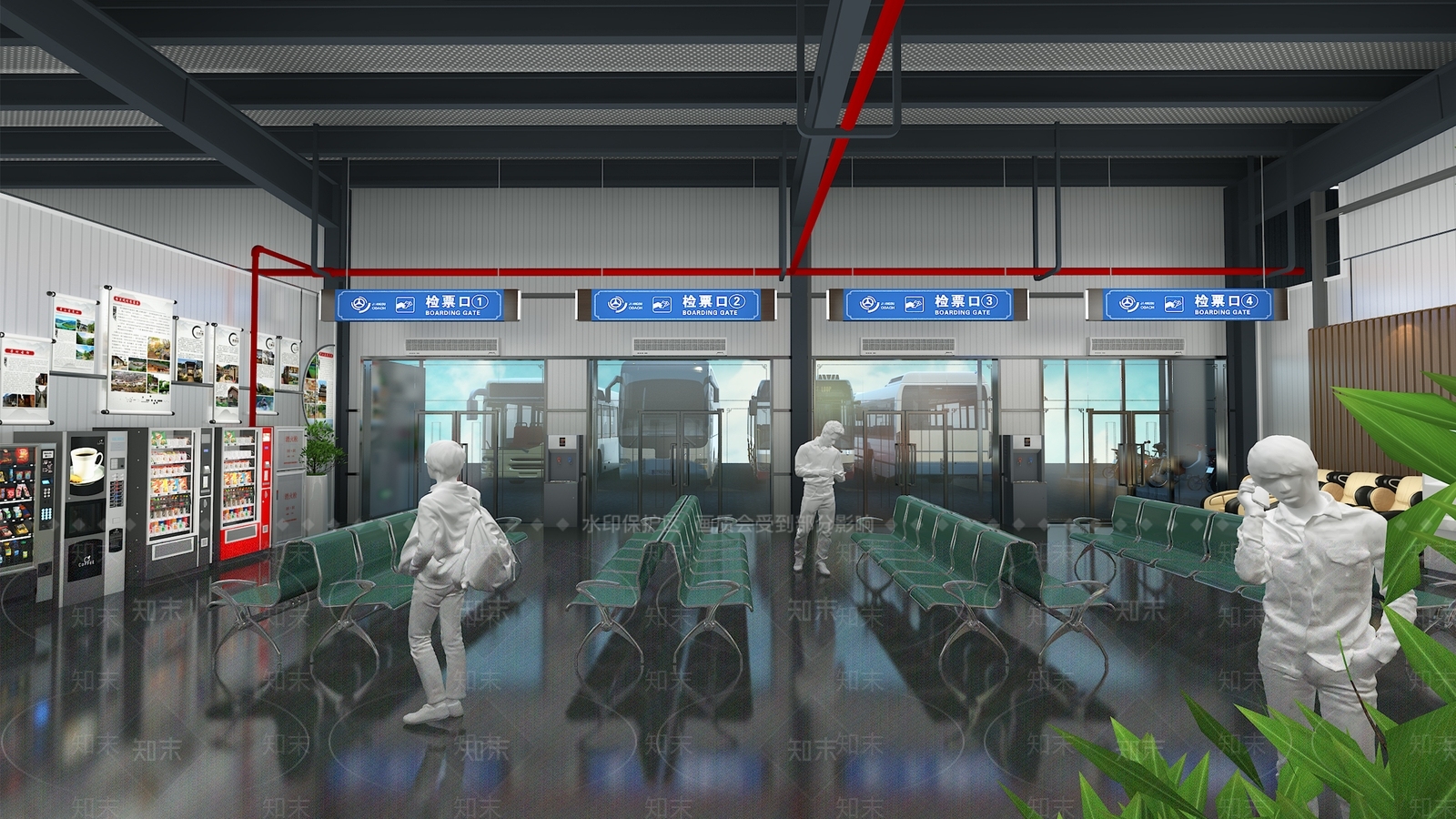 现代候车室3D模型下载【ID:1110132826】