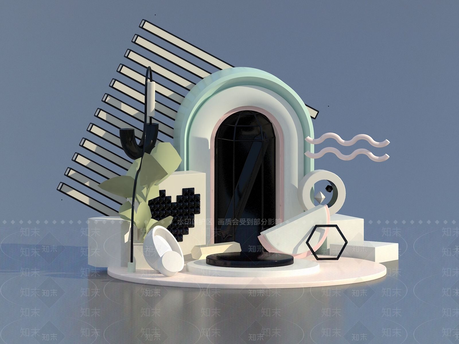 现代美陈3D模型下载【ID:1110134850】_知末3d模型网