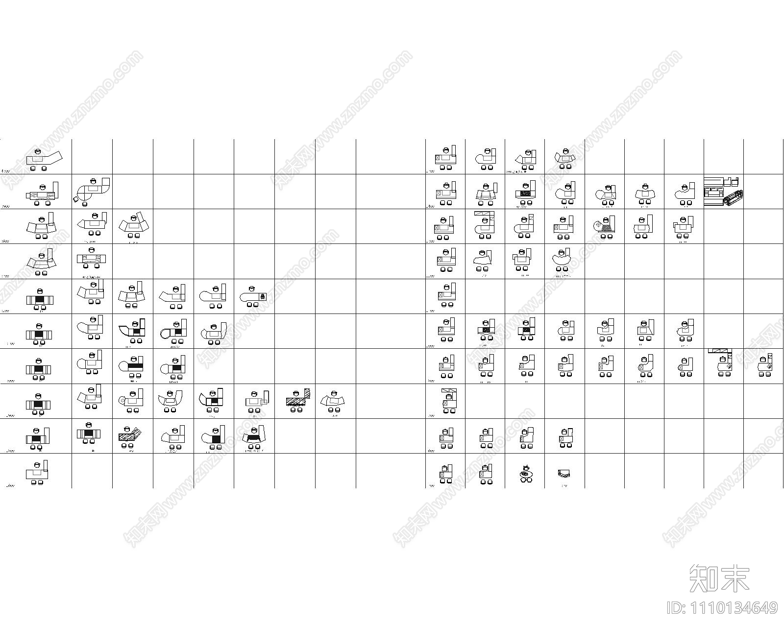 家具图库图例施工图下载【ID:1110134649】