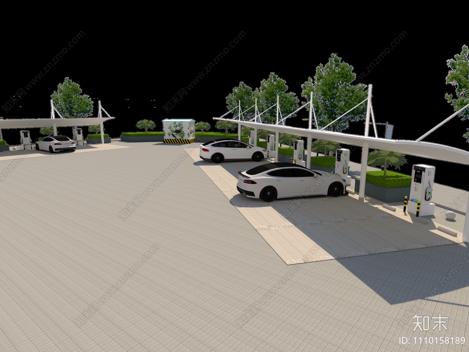 现代新能源汽车充电桩SU模型下载【ID:1110158189】