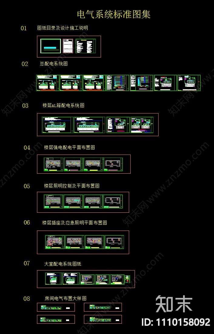 酒店强电气给排水系统屋顶水箱cad施工图下载【ID:1110158092】