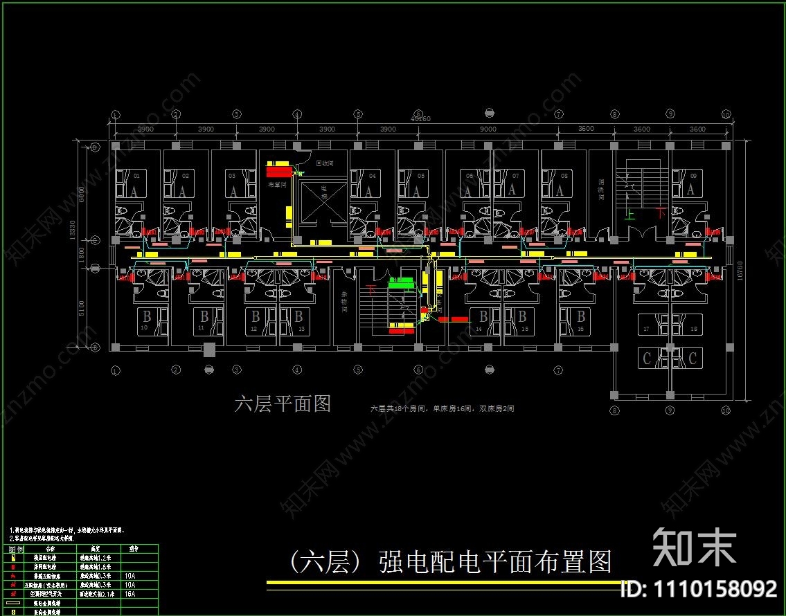 酒店强电气给排水系统屋顶水箱cad施工图下载【ID:1110158092】