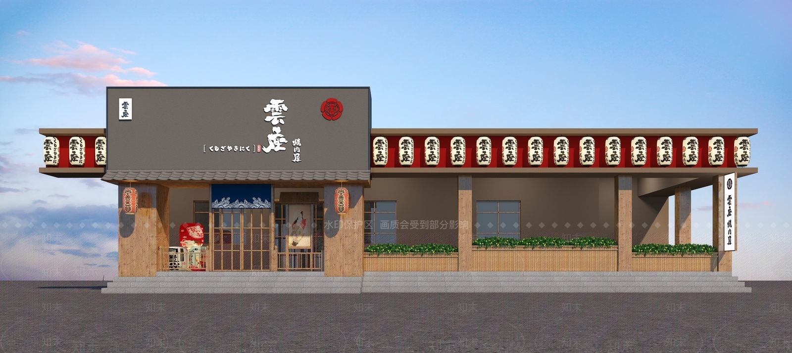 日式日料店门头门面3D模型下载【ID:1110157956】_知末3d模型网