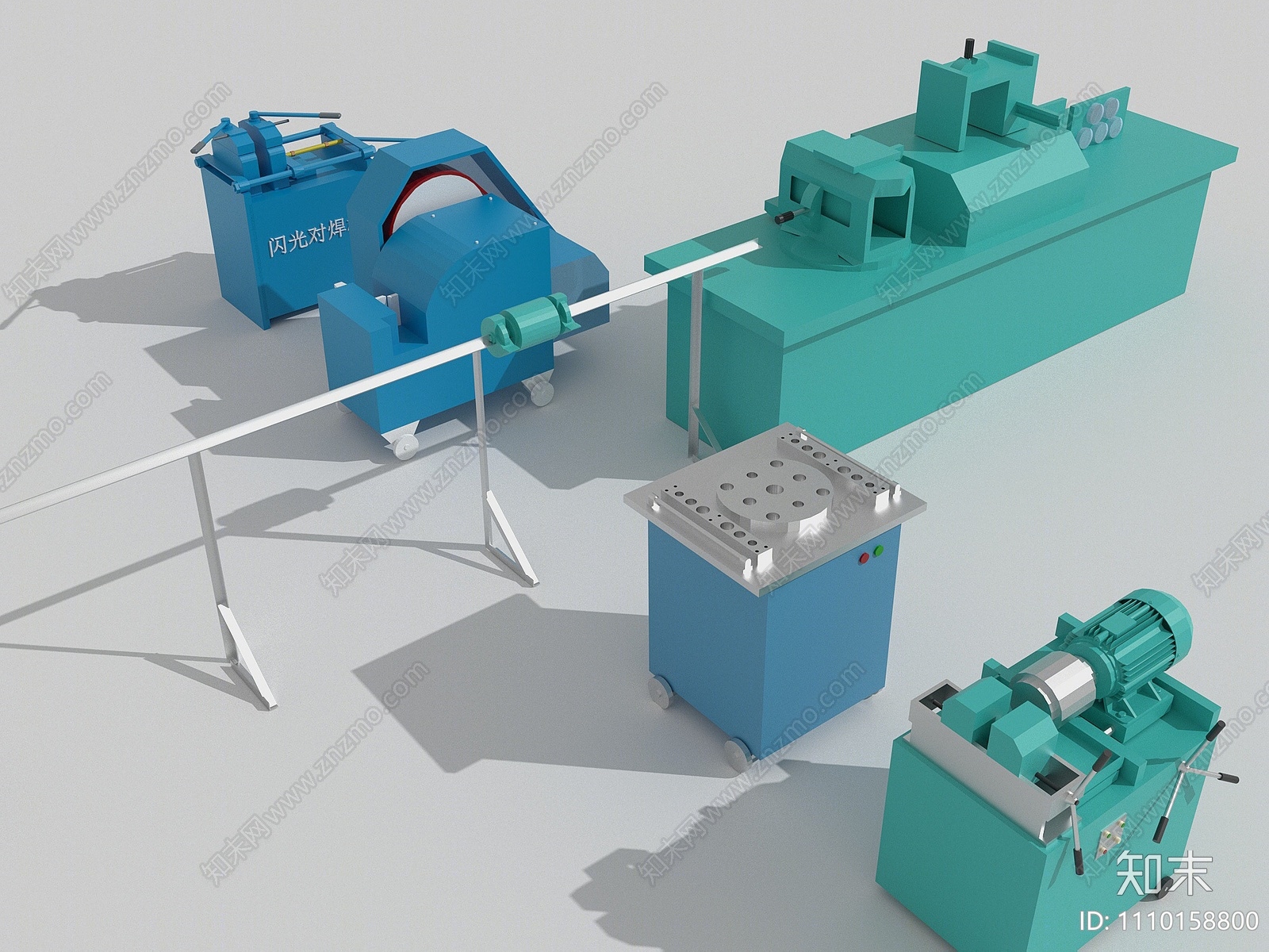 现代钢筋调直机3D模型下载【ID:1110158800】