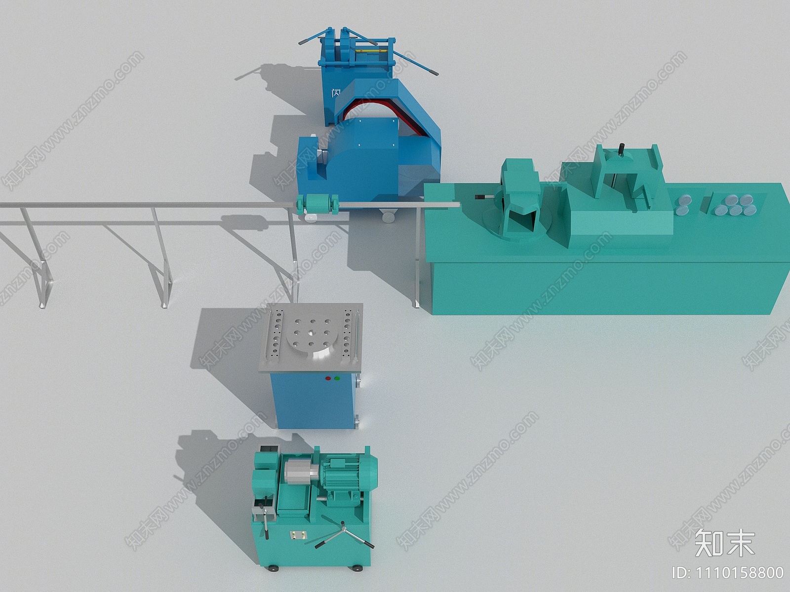 现代钢筋调直机3D模型下载【ID:1110158800】
