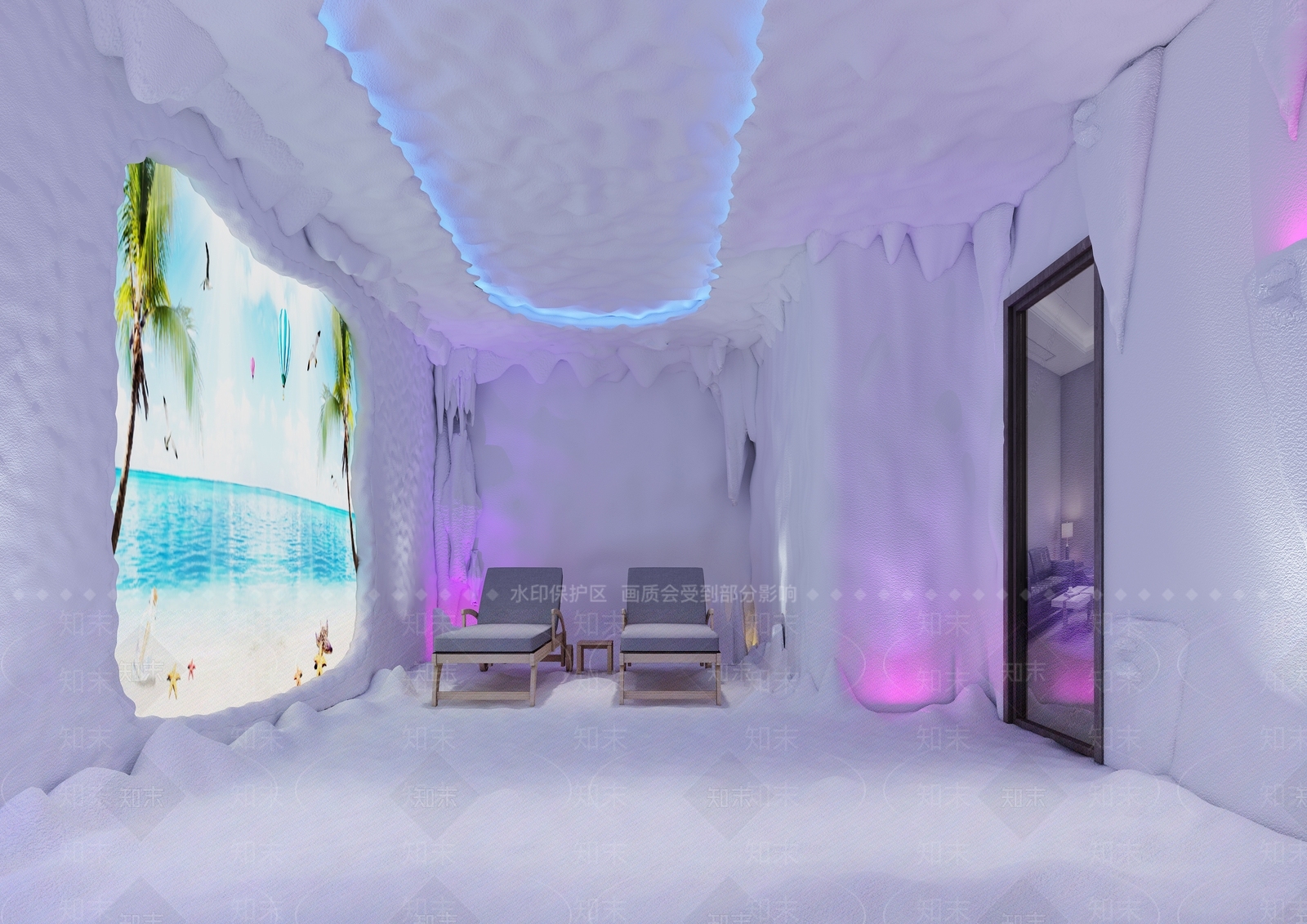 现代洗浴中心盐房3D模型下载【ID:1110161599】