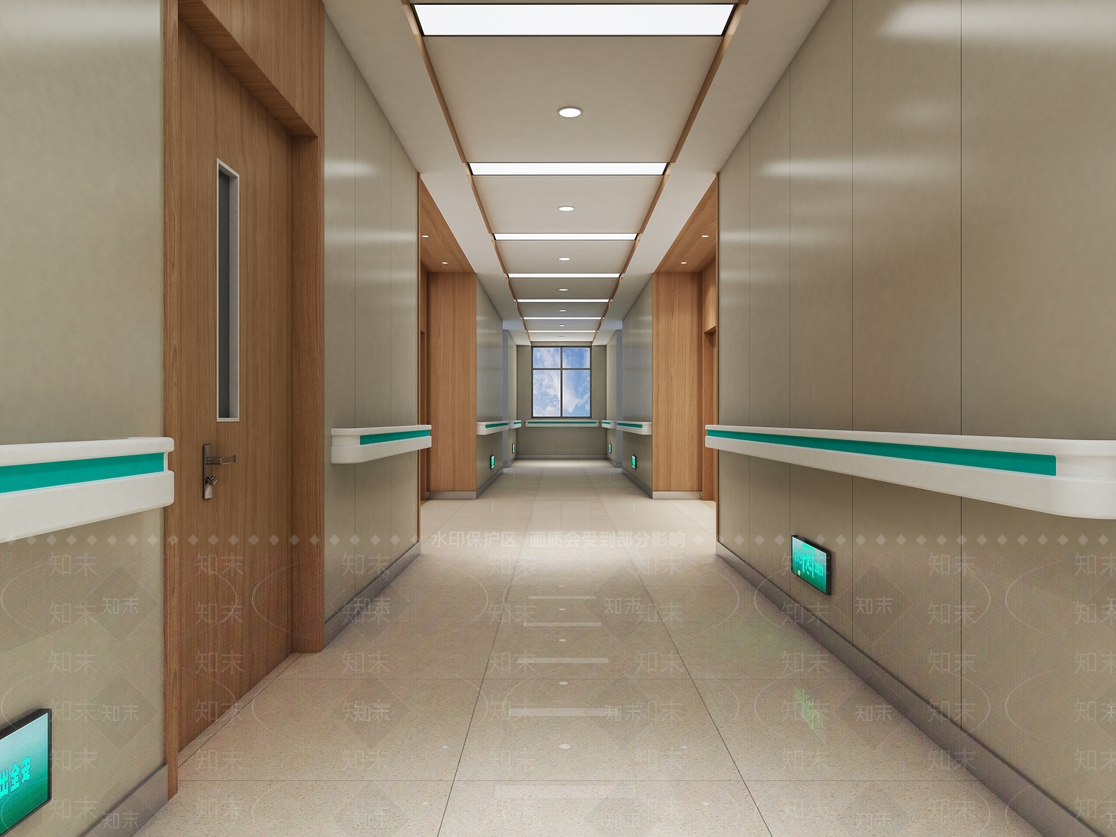 现代医院走廊3D模型下载【ID:1110166970】
