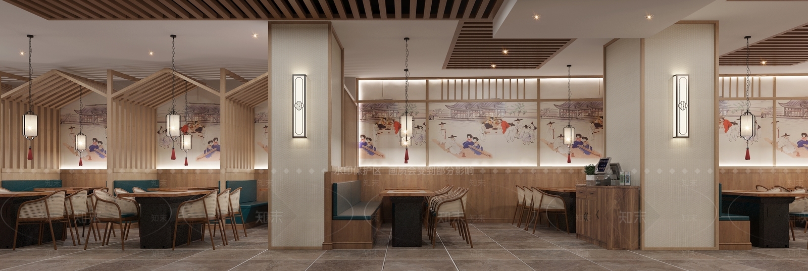 日式日韩烤肉餐厅3D模型下载【ID:1110172127】