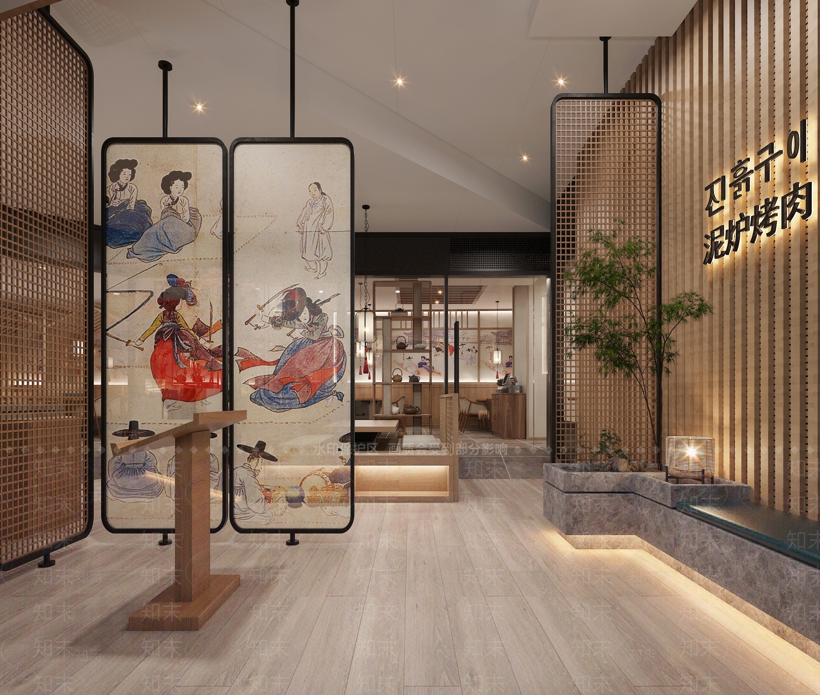 日式日韩烤肉餐厅3D模型下载【ID:1110172259】