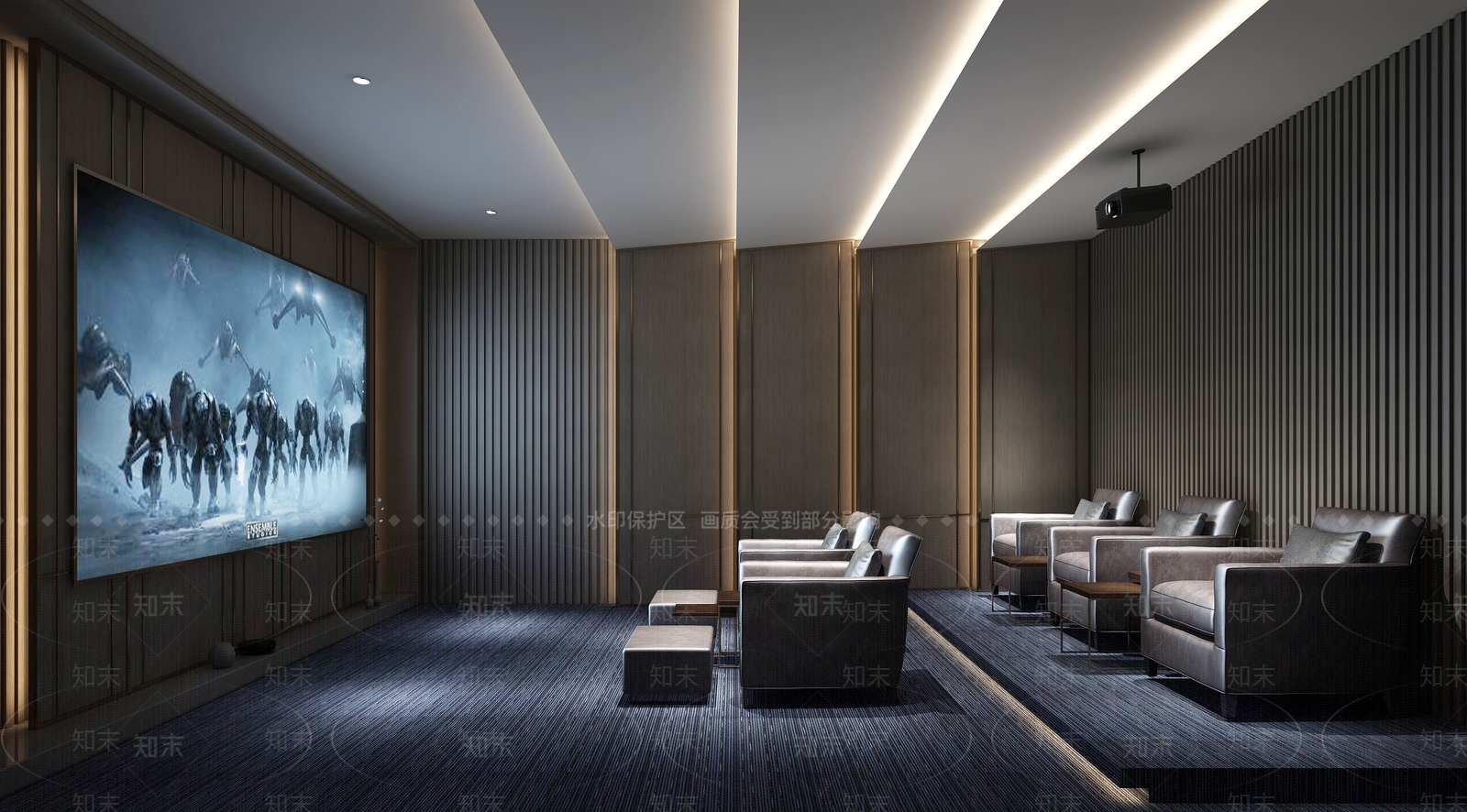 现代影音室3D模型下载【ID:1110221138】