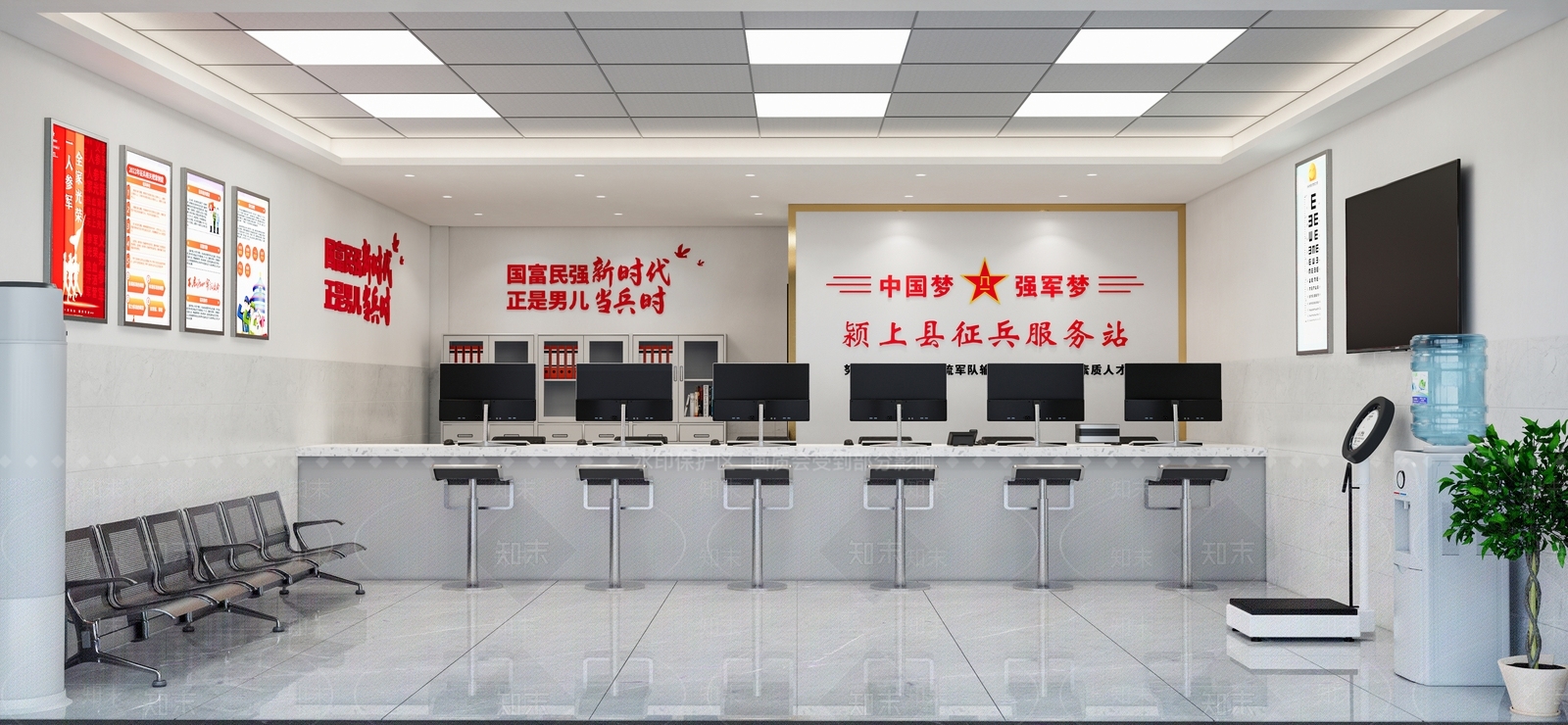 现代办事大厅SU模型下载【ID:1110214696】