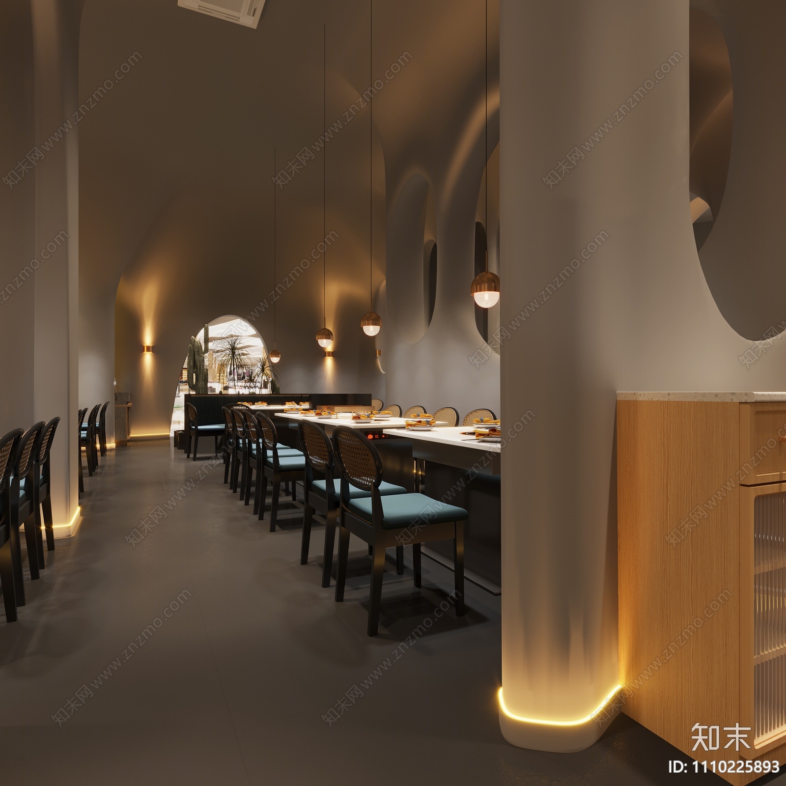 现代火锅店3D模型下载【ID:1110225893】