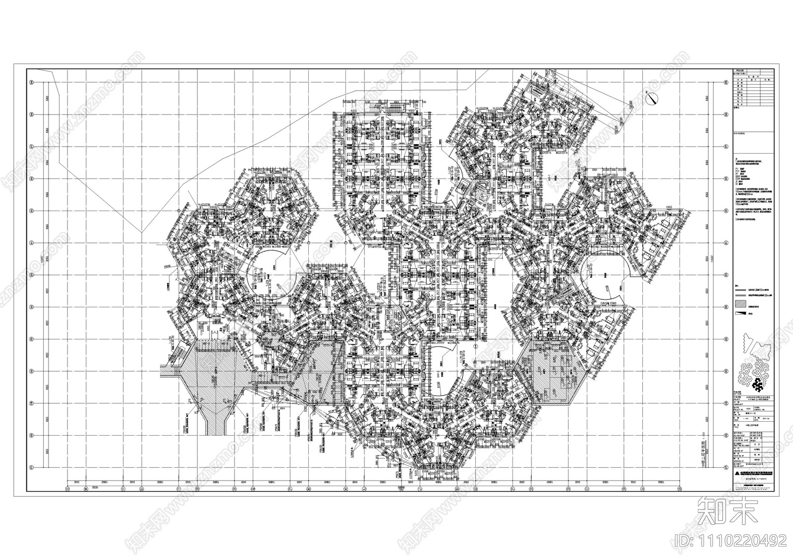 建筑cad地上南区cad施工图下载【ID:1110220492】