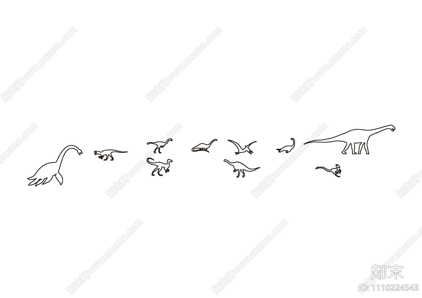 恐龙模型施工图下载【ID:1110224543】