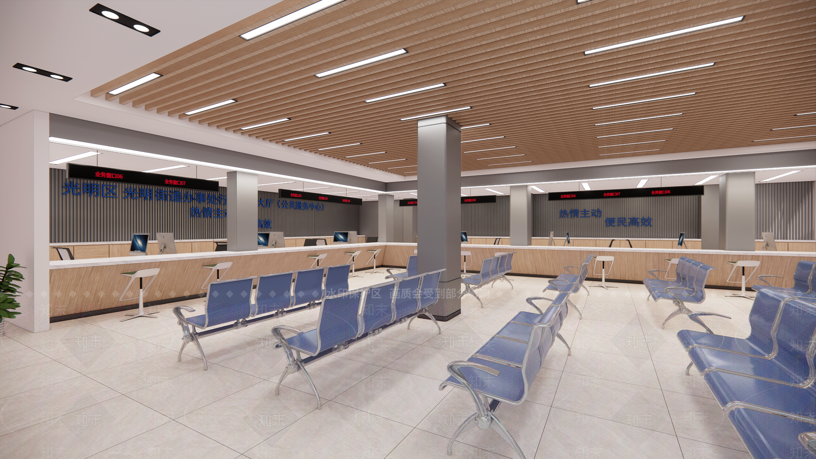 现代办事大厅SU模型下载【ID:1110226033】