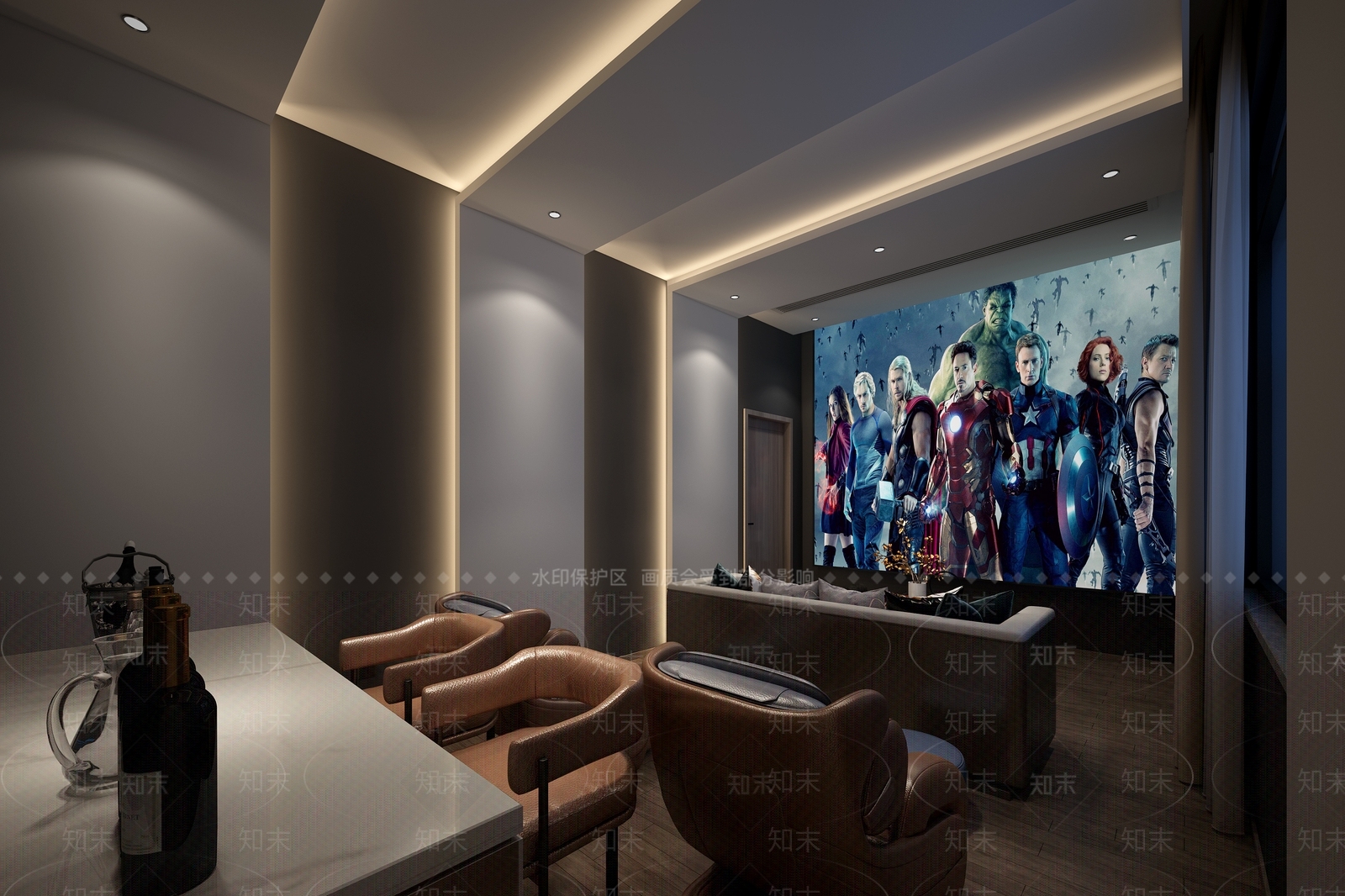 现代家居影音室3D模型下载【ID:1110228621】