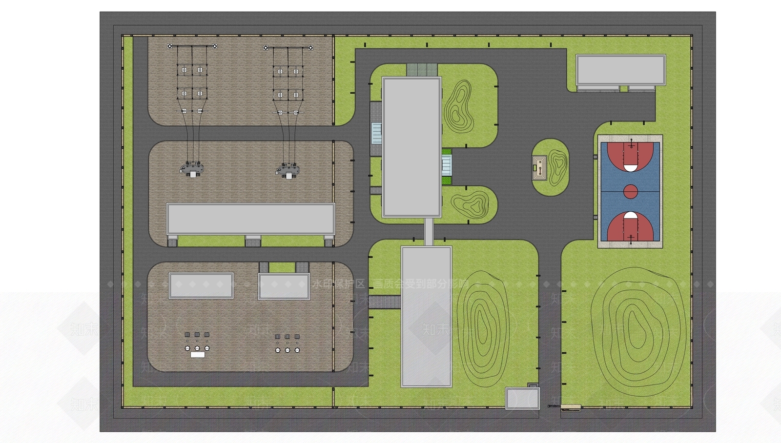 现代办公景观SU模型下载【ID:1110231433】