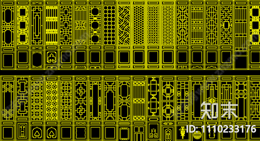 中式背景施工图下载【ID:1110233176】
