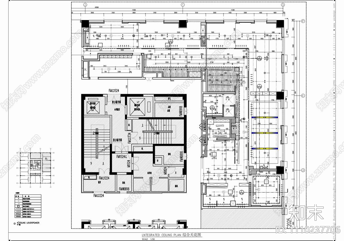 希尔顿酒店行政酒廊CAD施工详图施工图下载【ID:1110237706】