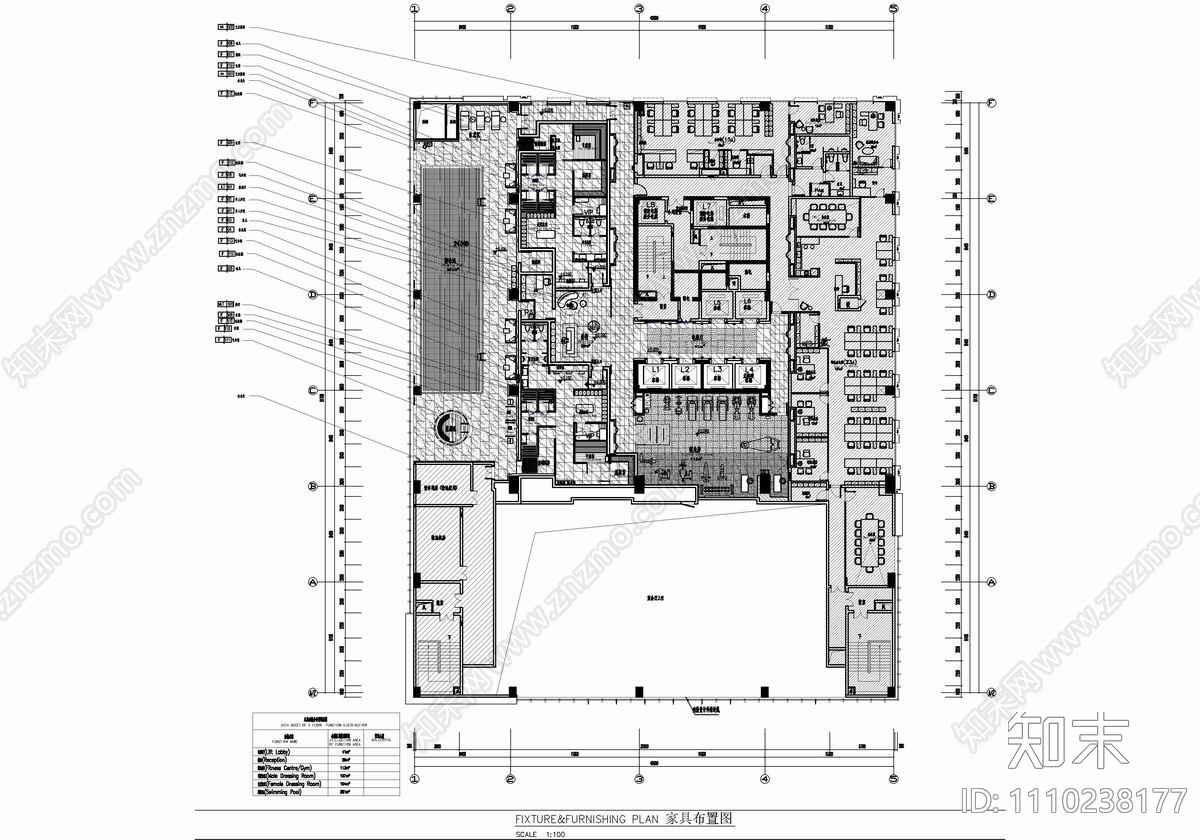 希尔顿酒店健身施工图下载【ID:1110238177】