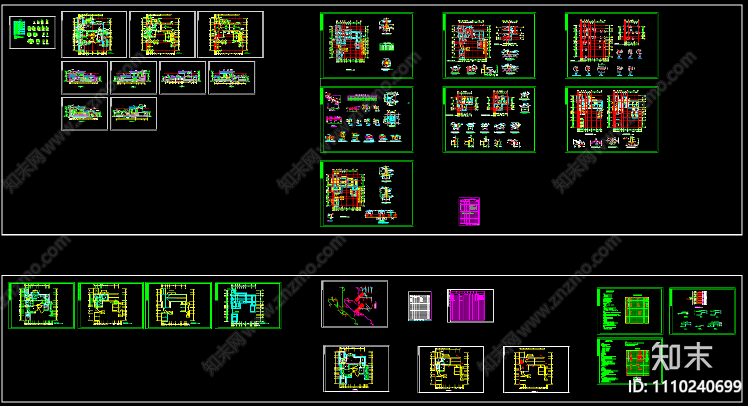 中国古典别墅施工图施工图下载【ID:1110240699】