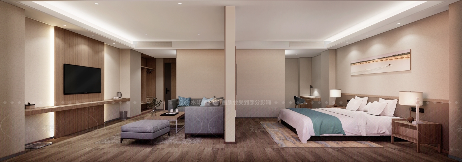 现代家居客厅SU模型下载【ID:1222126611】