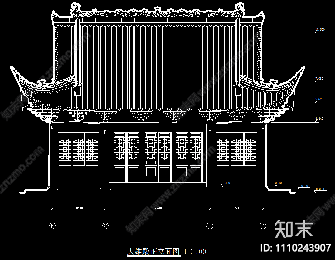 四川开善寺古建筑维修施工图cad施工图下载【ID:1110243907】