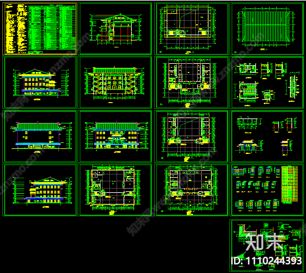 静音寺建筑施工图cad施工图下载【ID:1110244393】