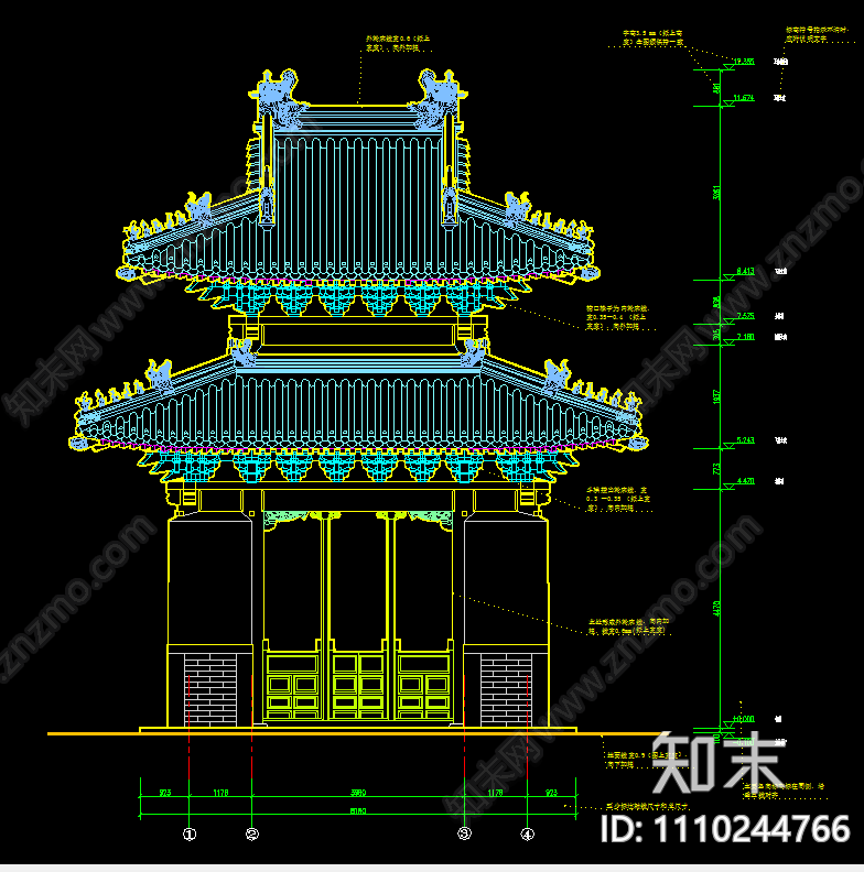 山东曲阜孔庙乾隆十三年碑碑亭施工图下载【ID:1110244766】