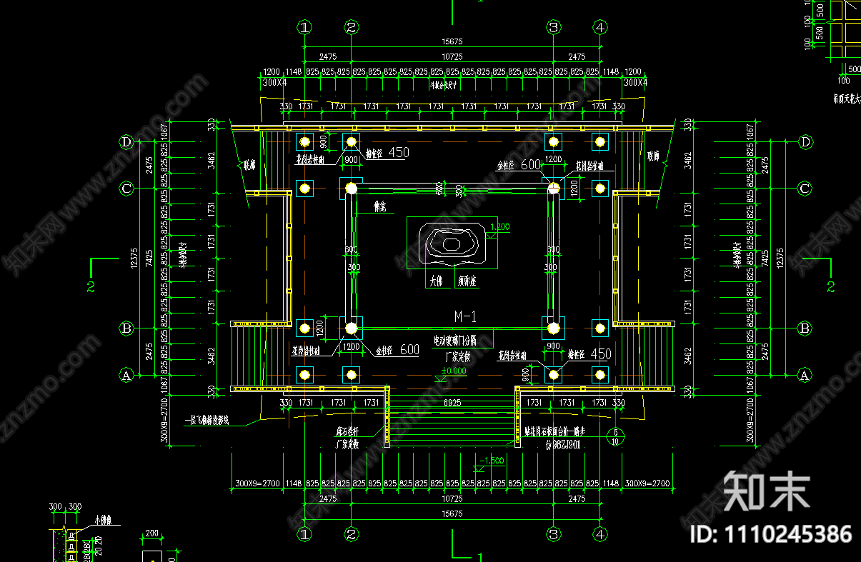 万佛cad施工图下载【ID:1110245386】