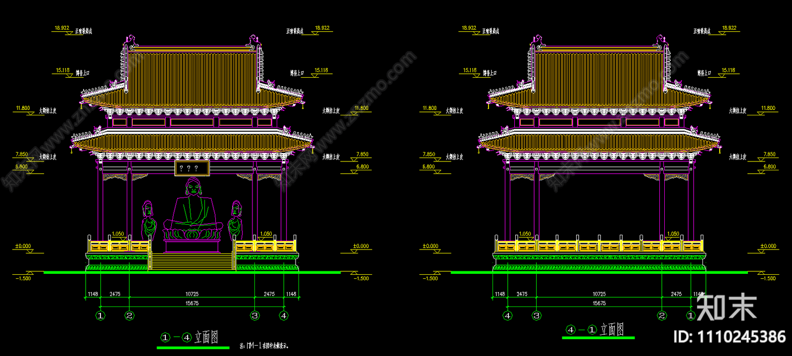 万佛cad施工图下载【ID:1110245386】