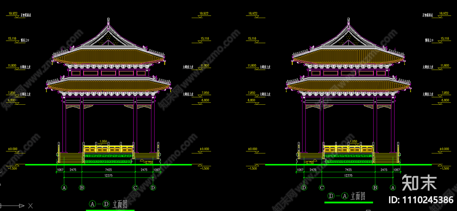 万佛cad施工图下载【ID:1110245386】