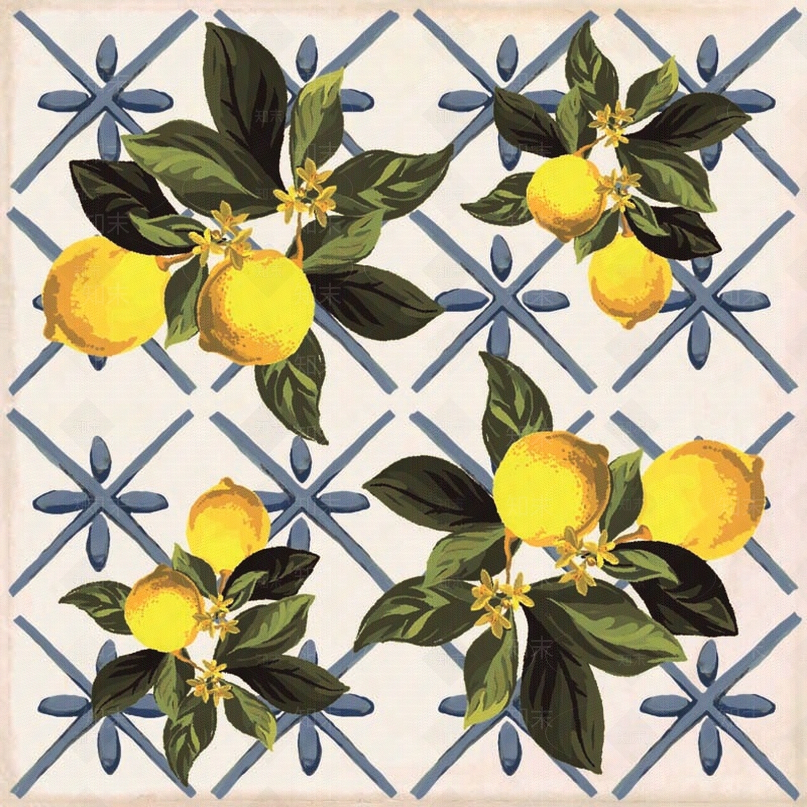 热带水果地中海风欧式花砖贴图下载【ID:1110263937】