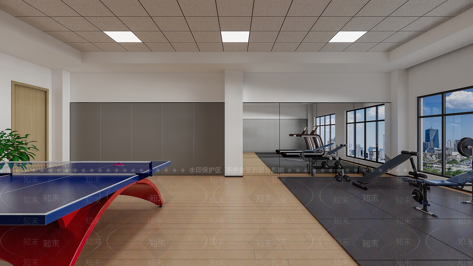 现代健身房SU模型下载【ID:1110270936】