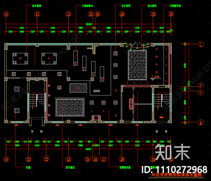 徽派风格售楼部装修cad施工图下载【ID:1110272968】