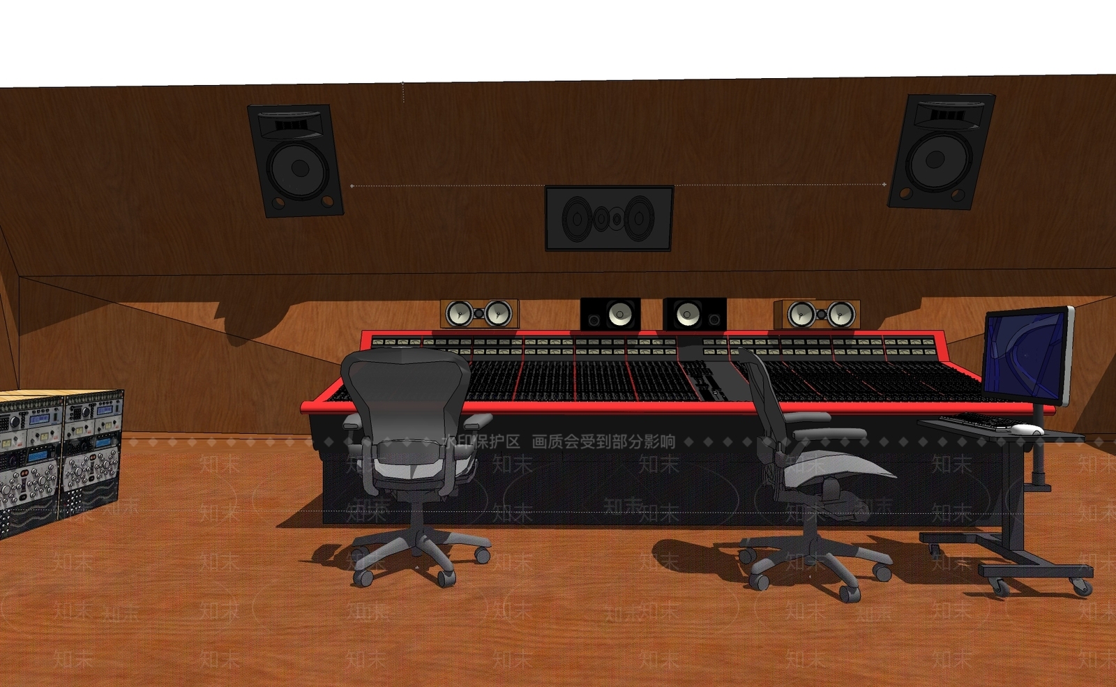 现代录音棚SU模型下载【ID:1110279601】