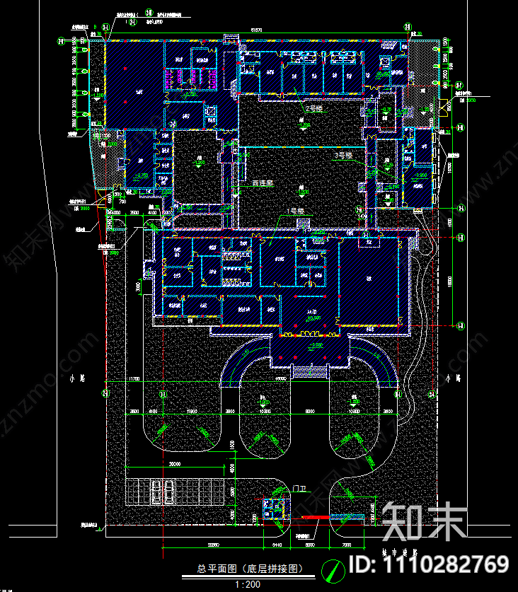 仿古图书馆建筑cad施工图下载【ID:1110282769】