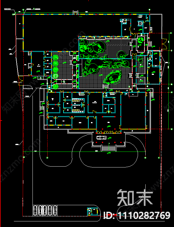 仿古图书馆建筑cad施工图下载【ID:1110282769】