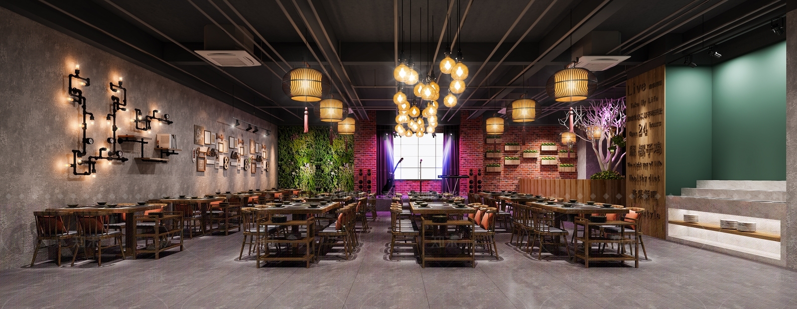 现代火锅店3D模型下载【ID:1110286587】