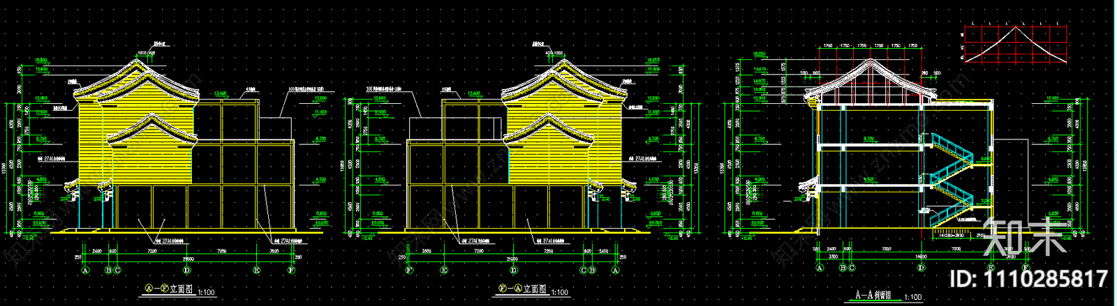 大型仿古建筑cad施工图下载【ID:1110285817】
