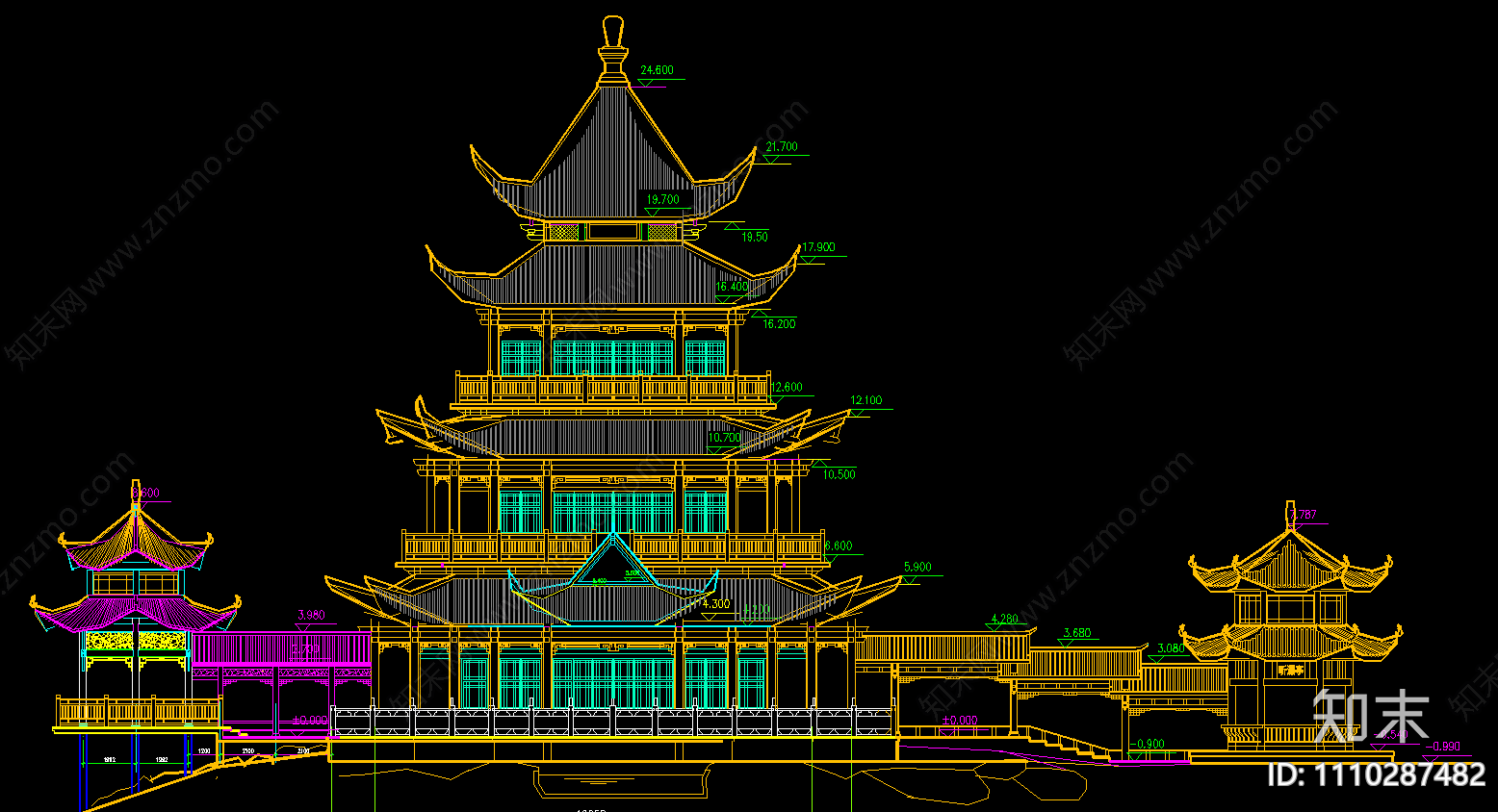 回雁阁cad施工图下载【ID:1110287482】