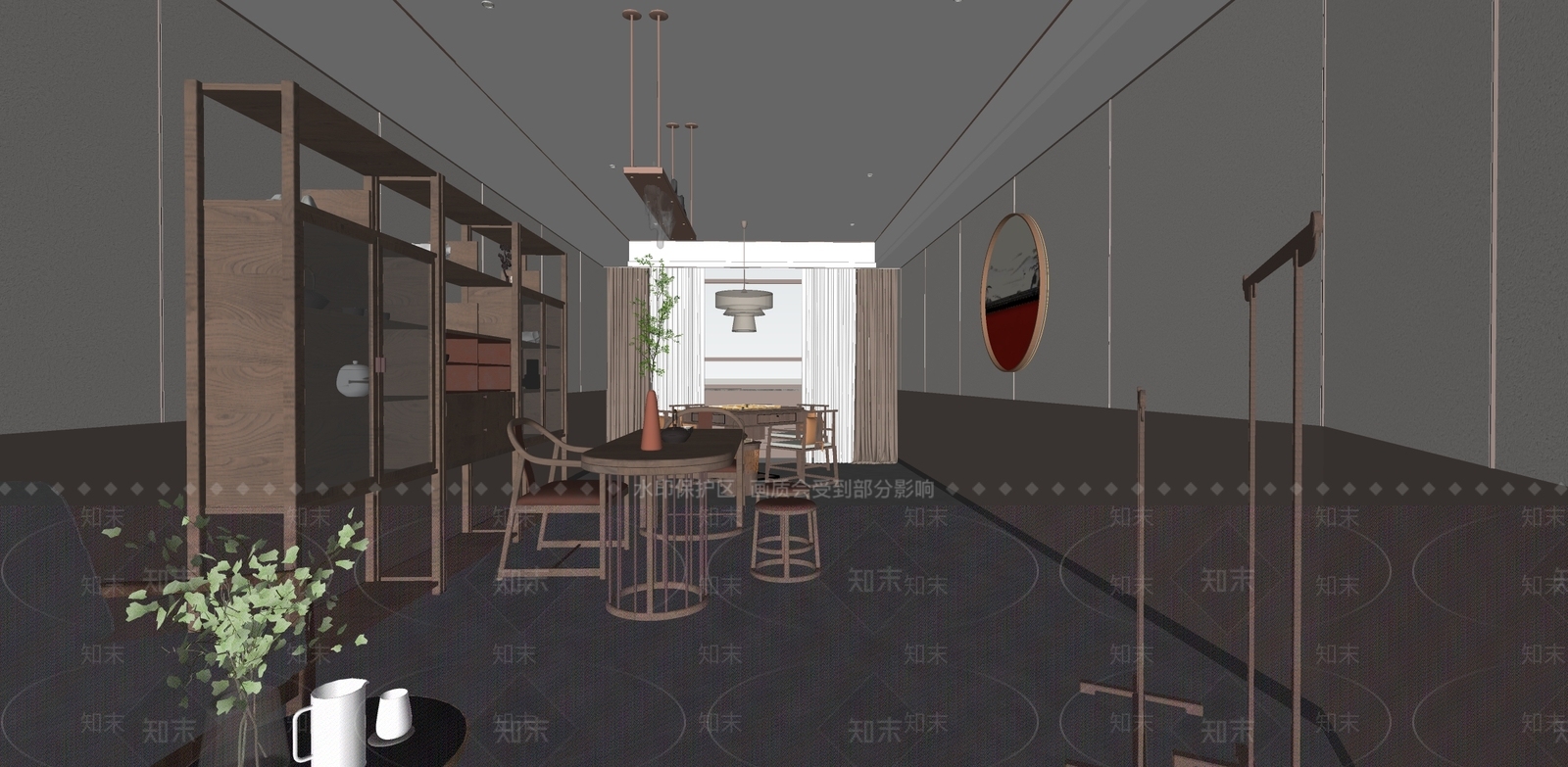 新中式棋牌室SU模型下载【ID:1110295927】