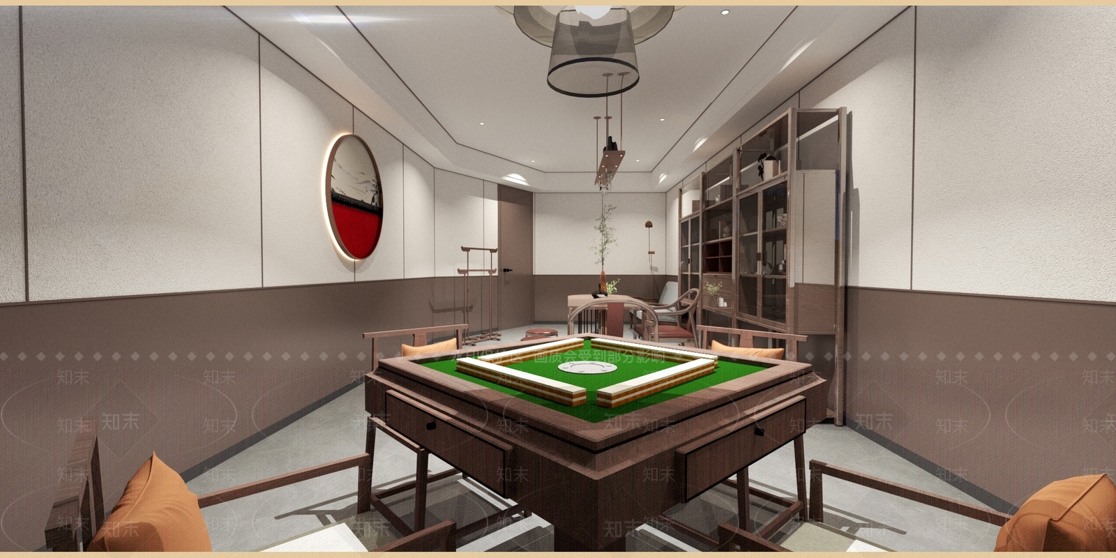 新中式棋牌室SU模型下载【ID:1110295927】